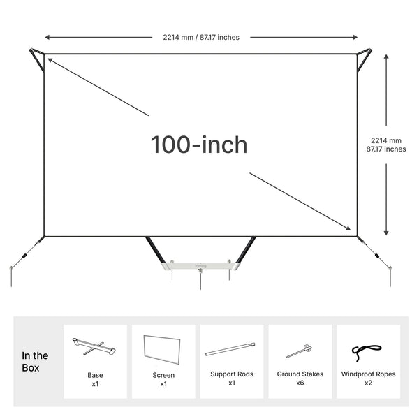 Xming Portable Outdoor Foldable 100-inch Screen Perfect for Outdoor Movie Nights