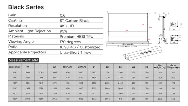 Formovie 100'' / 120'' CLR Motorized Floor Rising Screen
